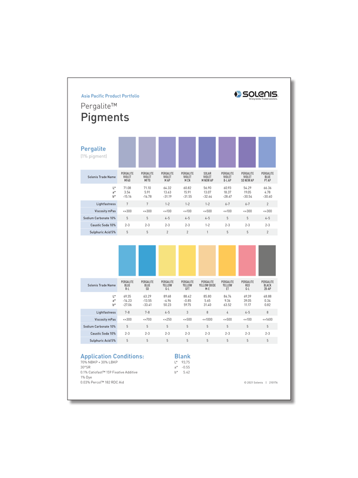 PC210176 : Pergalite Pigments Pattern Card for Asia-Pacific