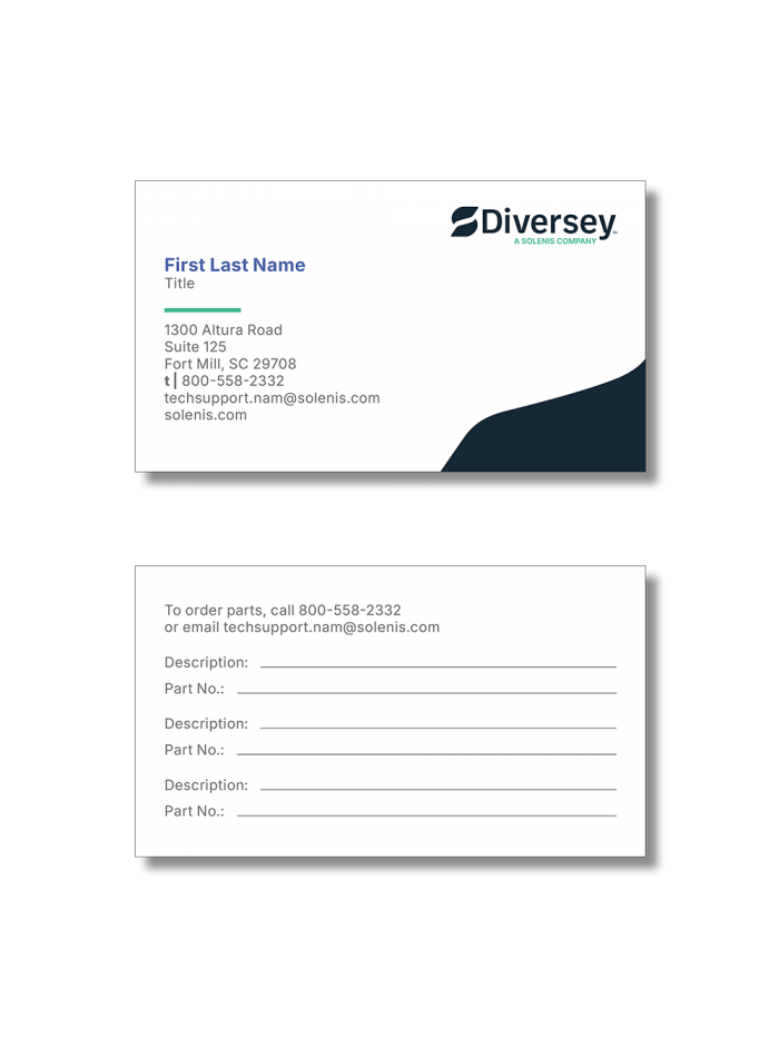 Diversey Tech Help Business Cards