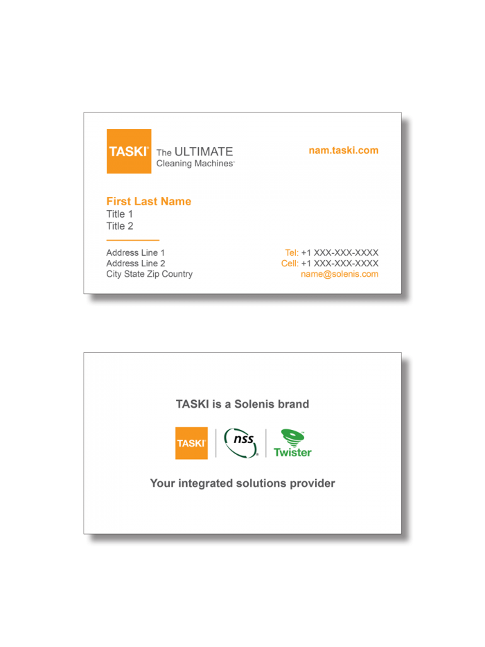 TASKI North America Business Cards